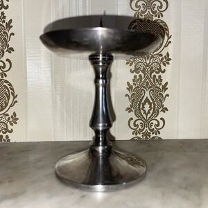 Silver (Plated ?) Candle Stick Holder Spike 3.5" tall | 2" Candle Base